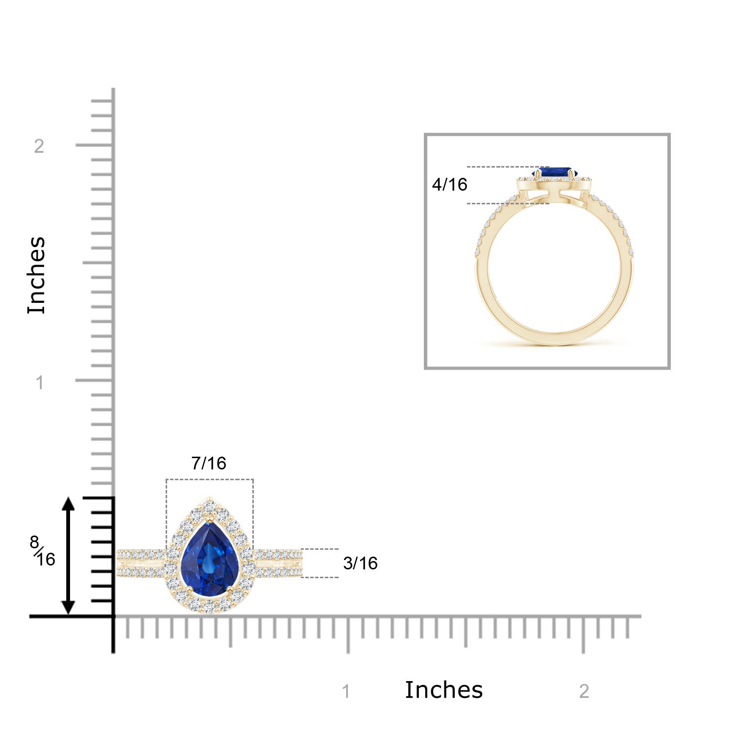 AAA - Blue Sapphire / 1.59 CT / 14 KT Yellow Gold