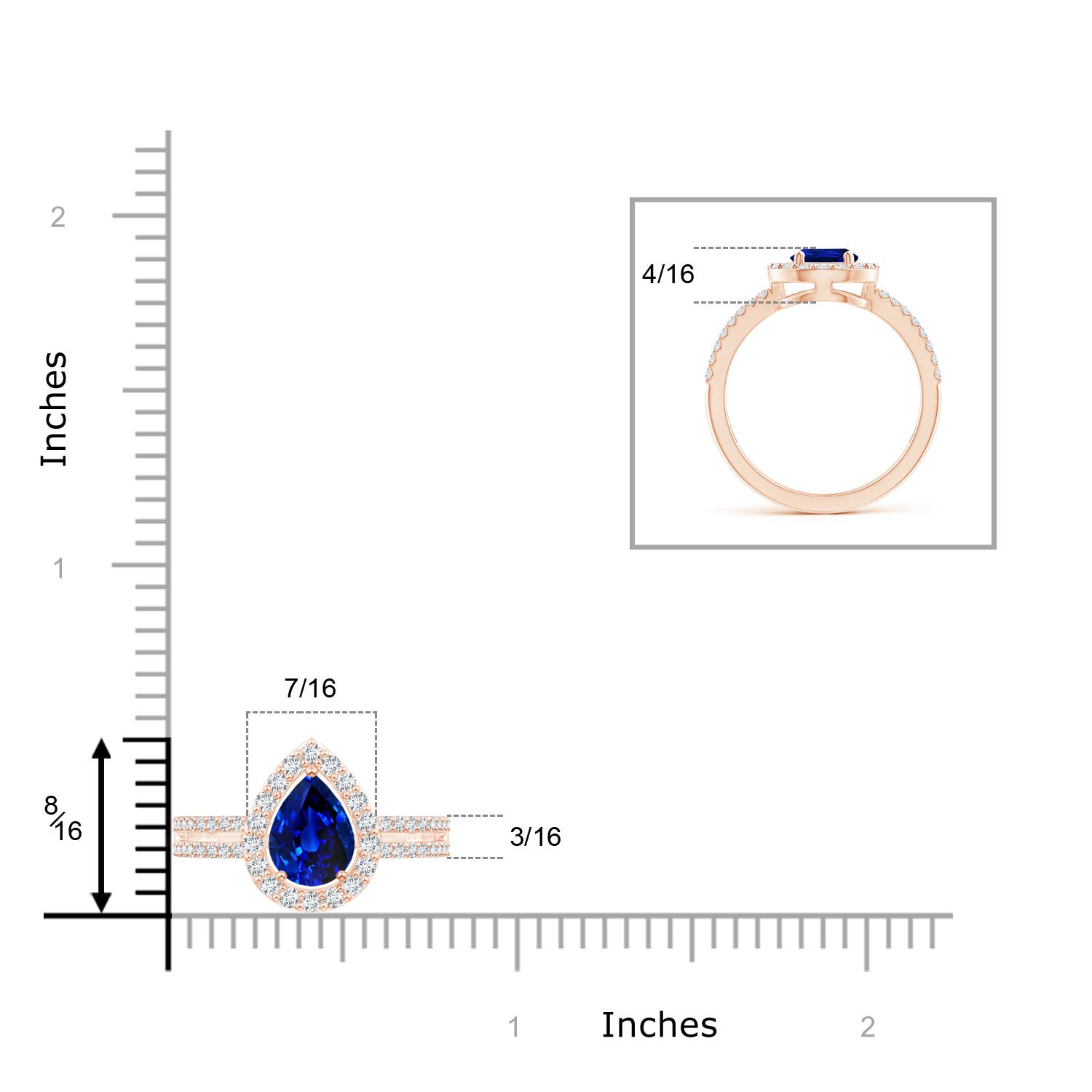 AAAA - Blue Sapphire / 1.59 CT / 14 KT Rose Gold