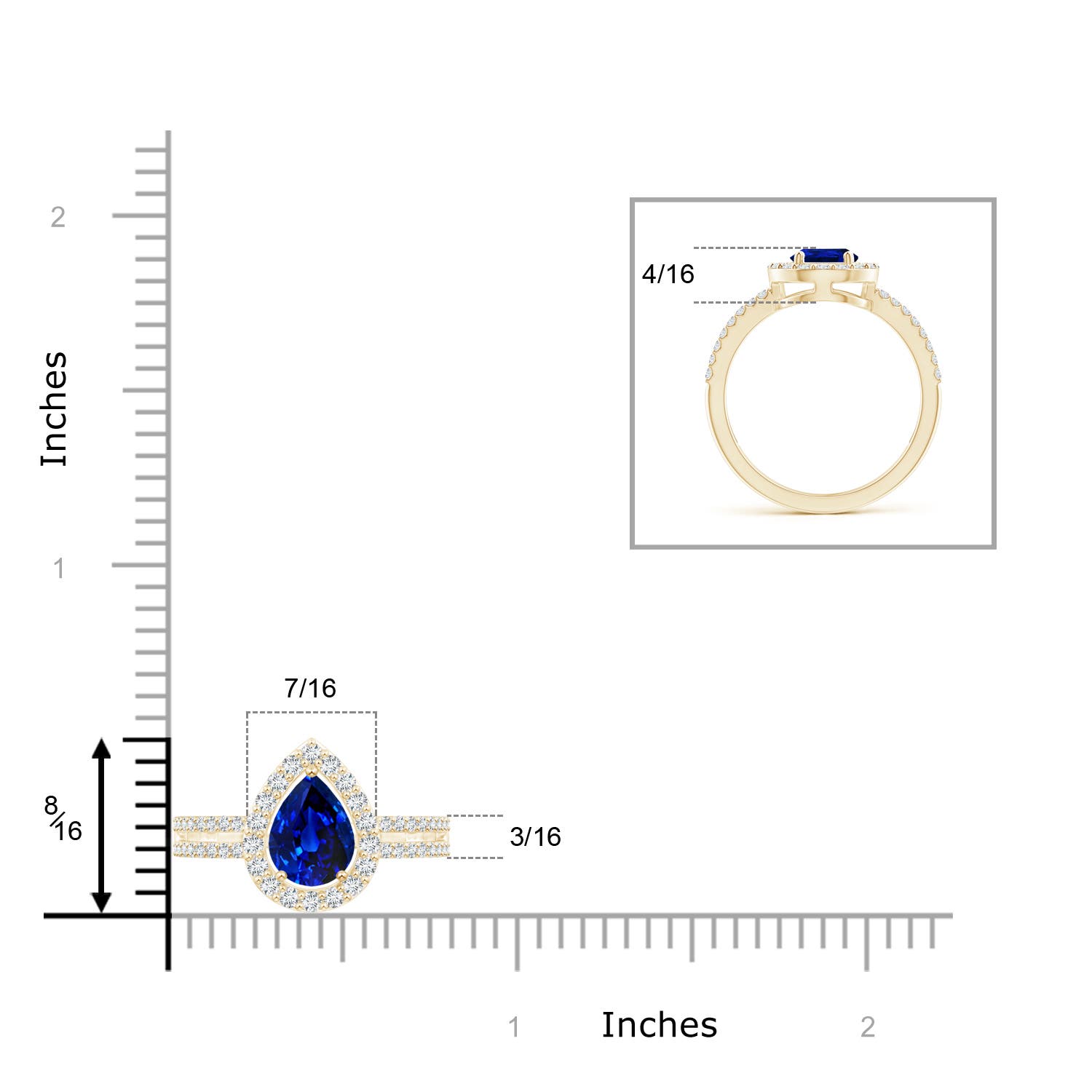 AAAA - Blue Sapphire / 1.59 CT / 14 KT Yellow Gold