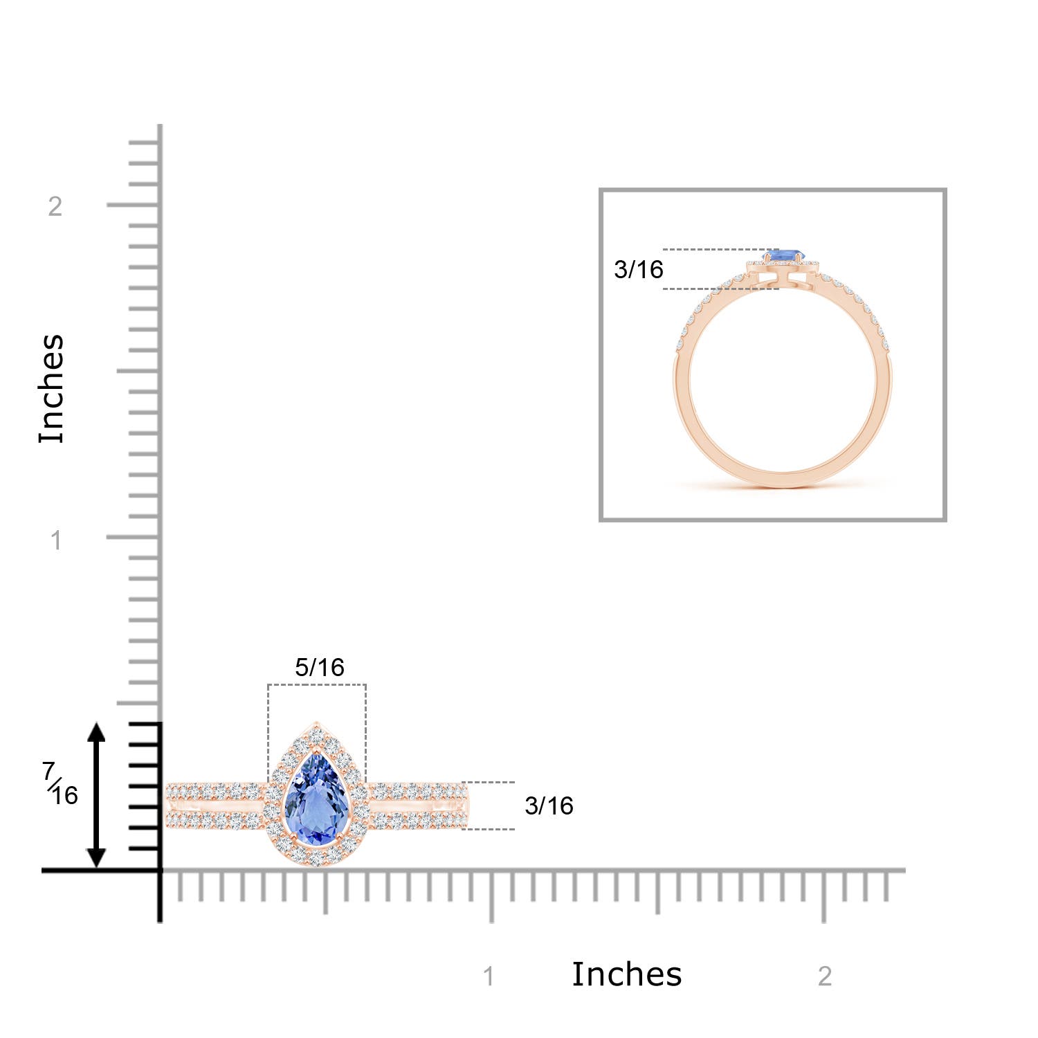 A - Tanzanite / 0.6 CT / 14 KT Rose Gold