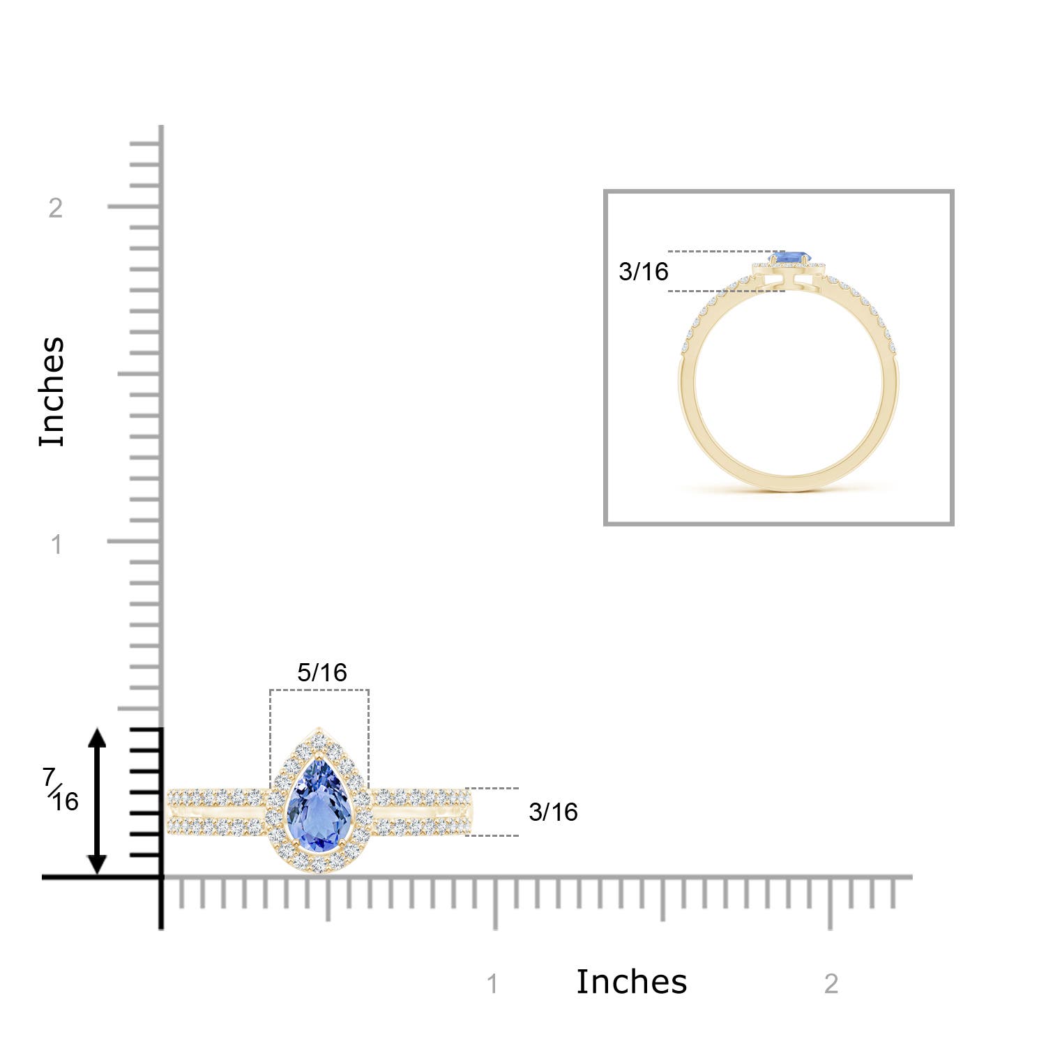 A - Tanzanite / 0.6 CT / 14 KT Yellow Gold