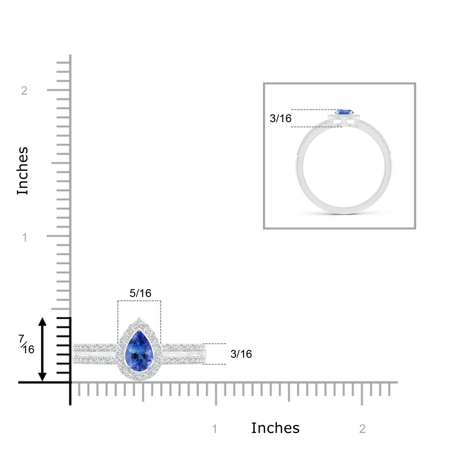 AA - Tanzanite / 0.6 CT / 14 KT White Gold