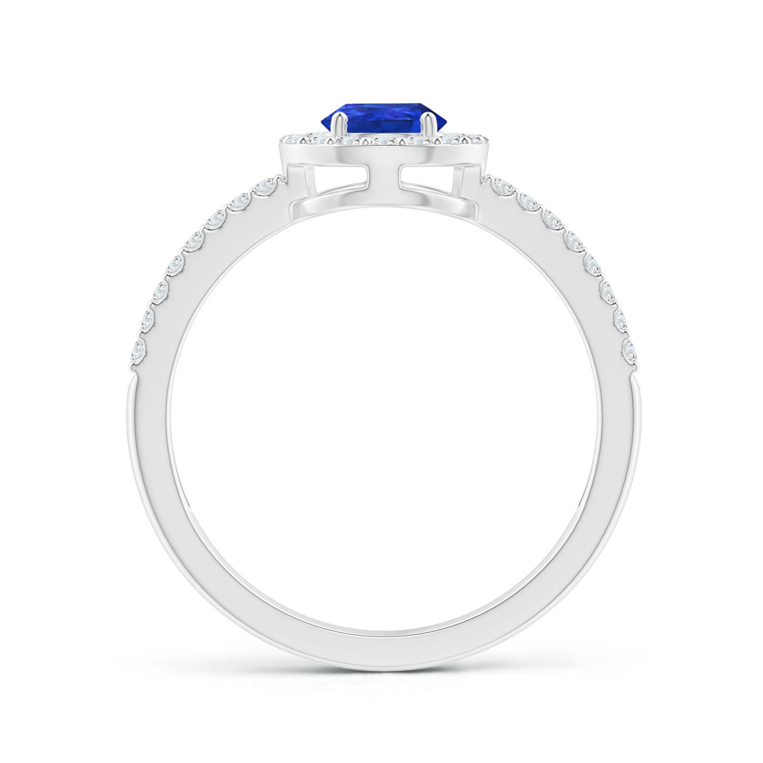 AAA - Tanzanite / 1.02 CT / 14 KT White Gold