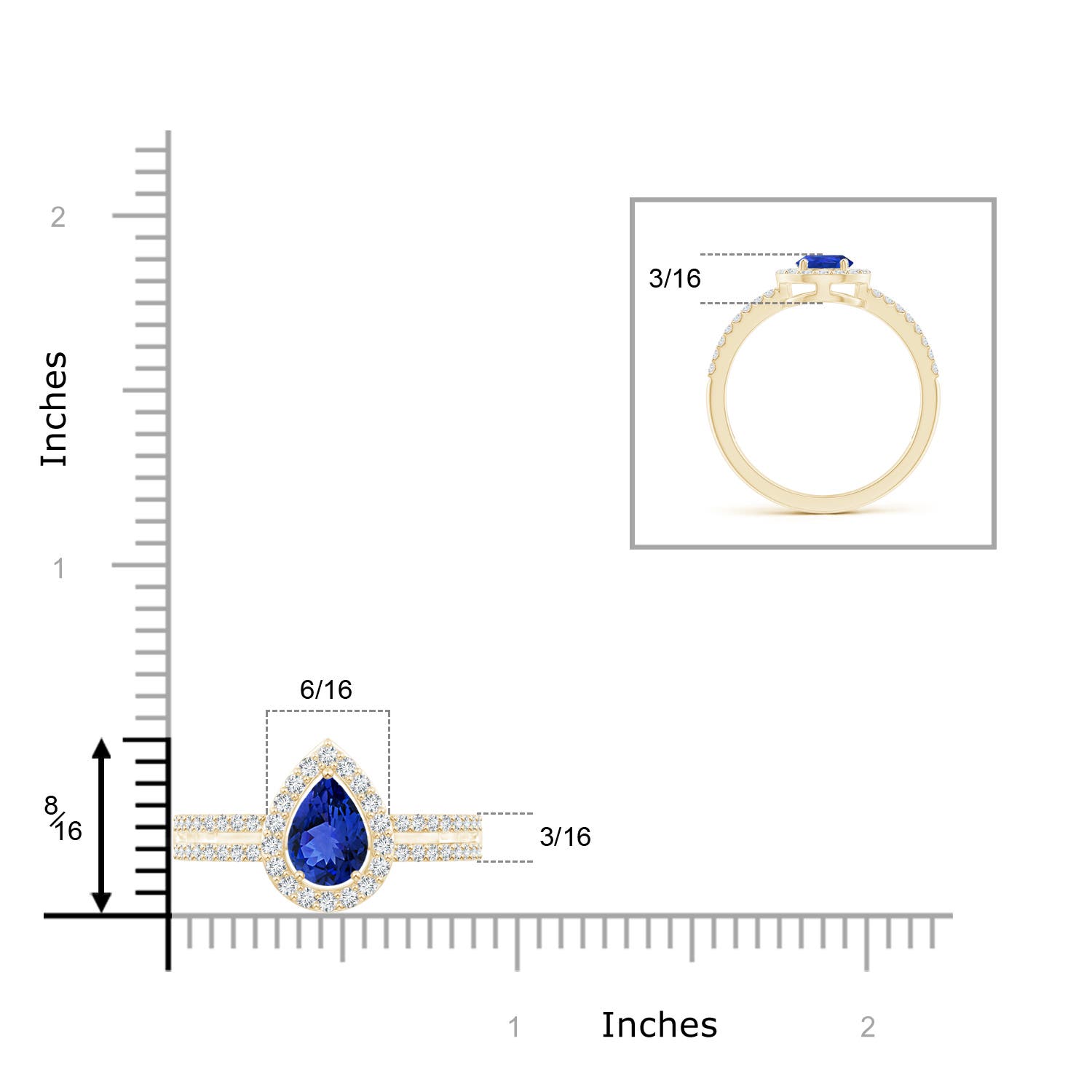 AAA - Tanzanite / 1.02 CT / 14 KT Yellow Gold