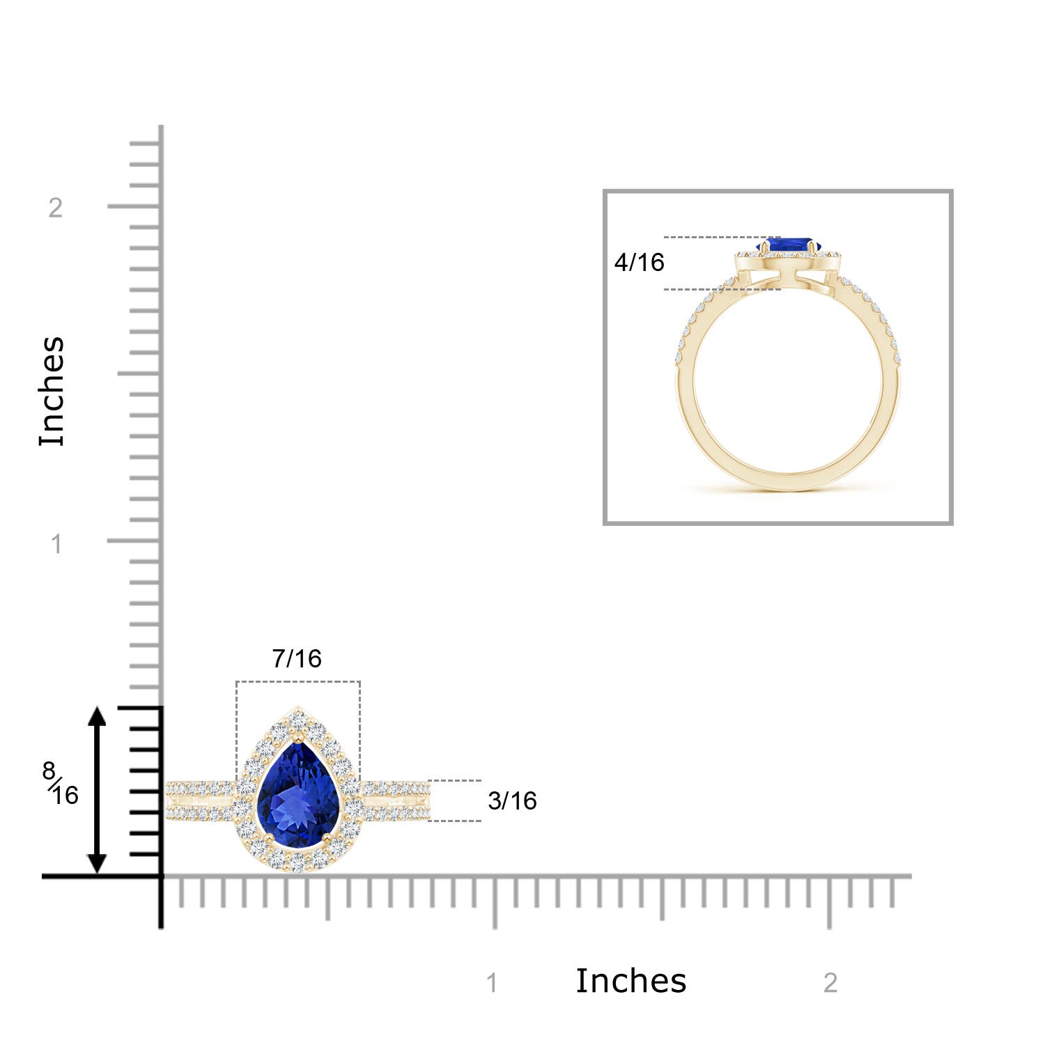 AAA - Tanzanite / 1.54 CT / 14 KT Yellow Gold