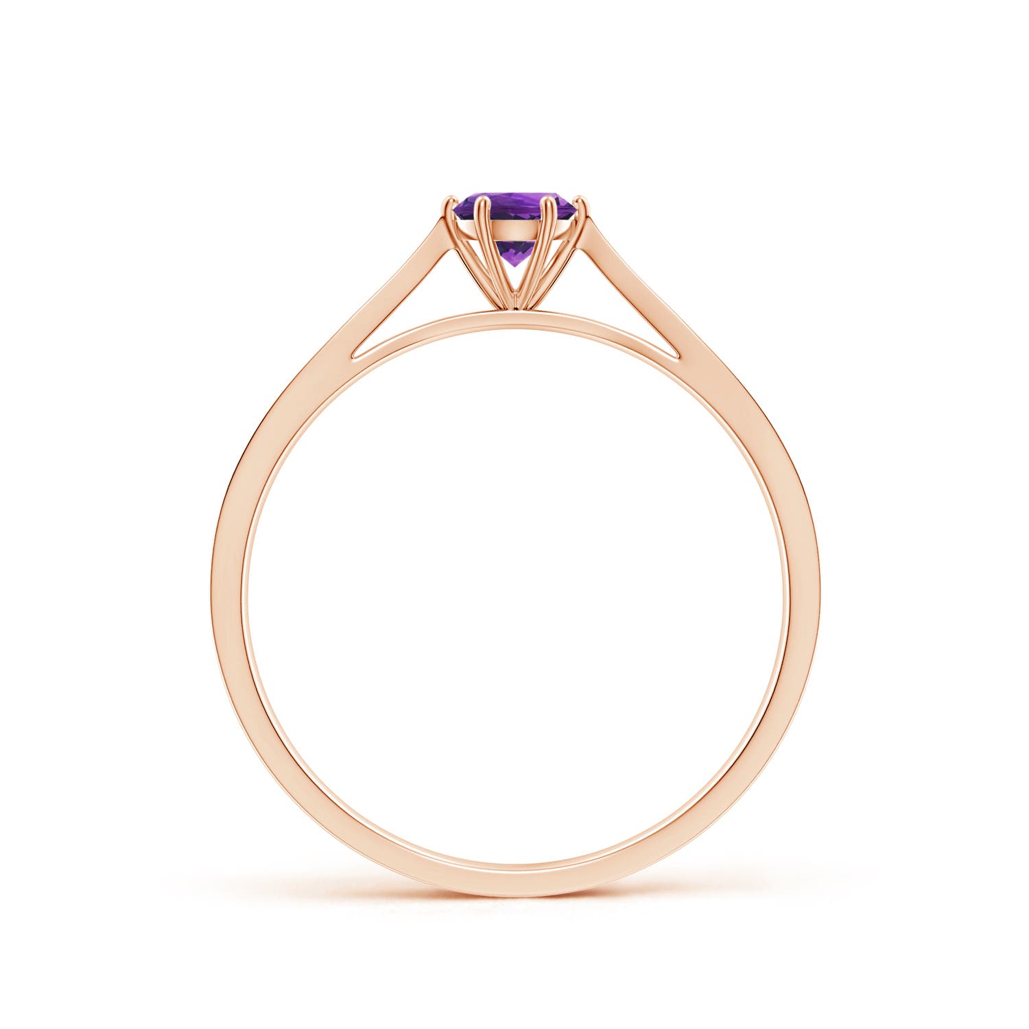 AAAA - Amethyst / 0.26 CT / 14 KT Rose Gold