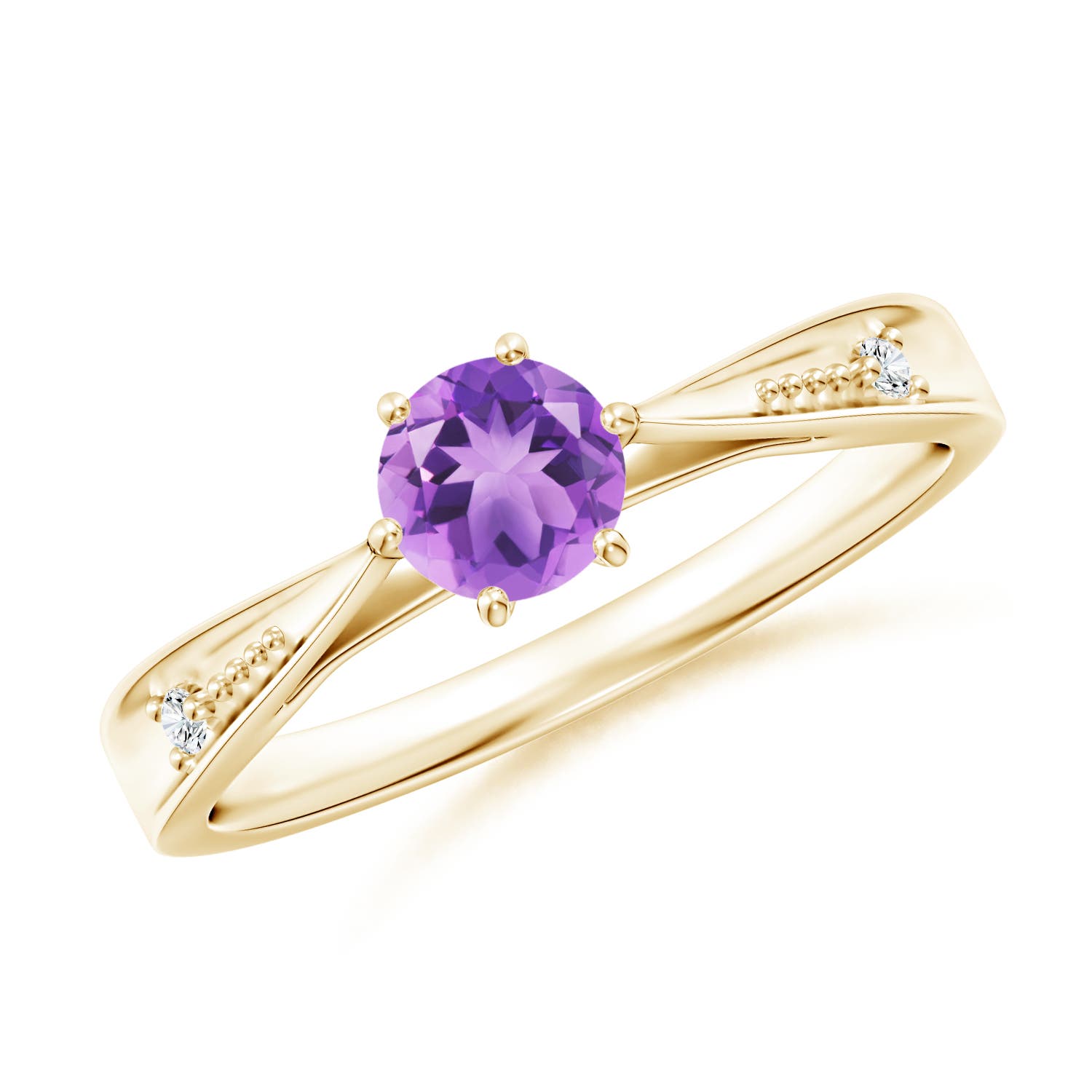 A - Amethyst / 0.47 CT / 14 KT Yellow Gold