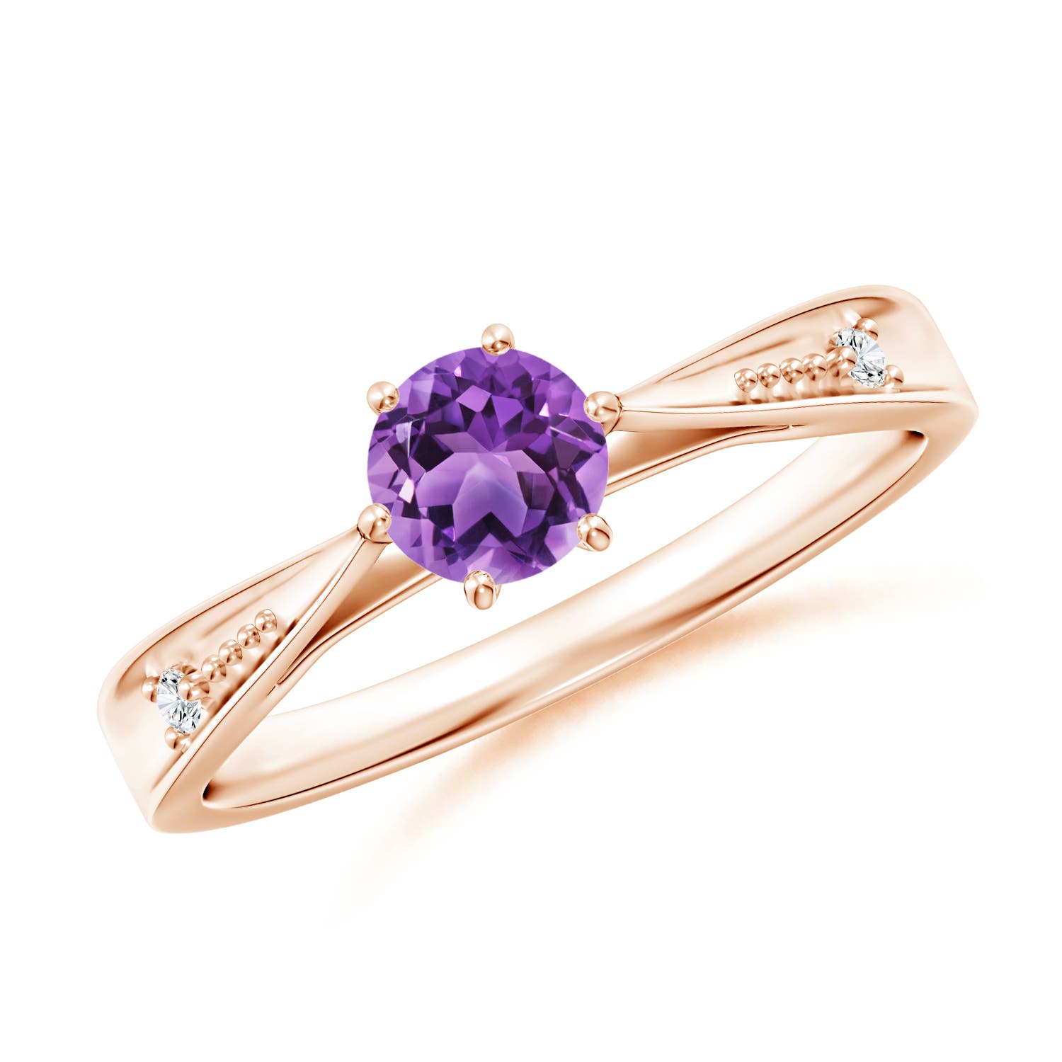 AA - Amethyst / 0.47 CT / 14 KT Rose Gold