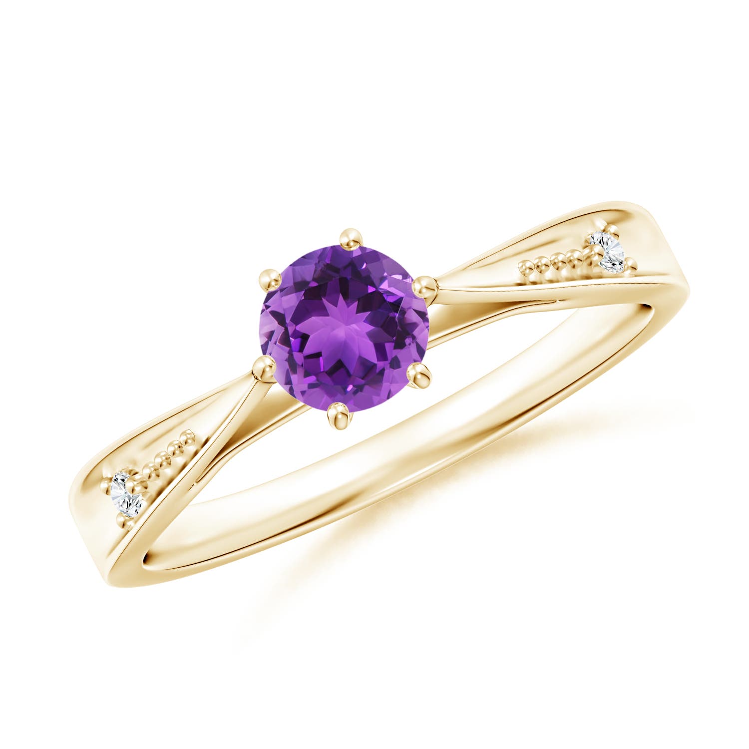 AAA - Amethyst / 0.47 CT / 14 KT Yellow Gold