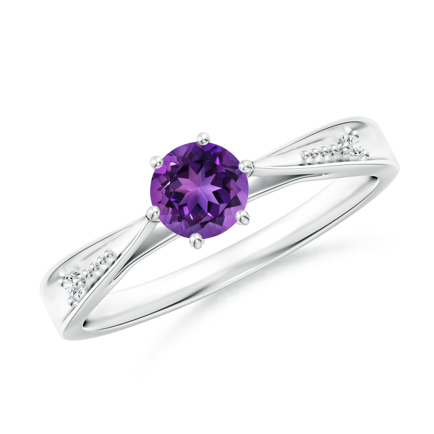 AAAA - Amethyst / 0.47 CT / 14 KT White Gold