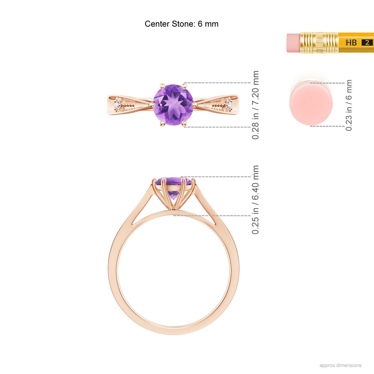 A - Amethyst / 0.82 CT / 14 KT Rose Gold