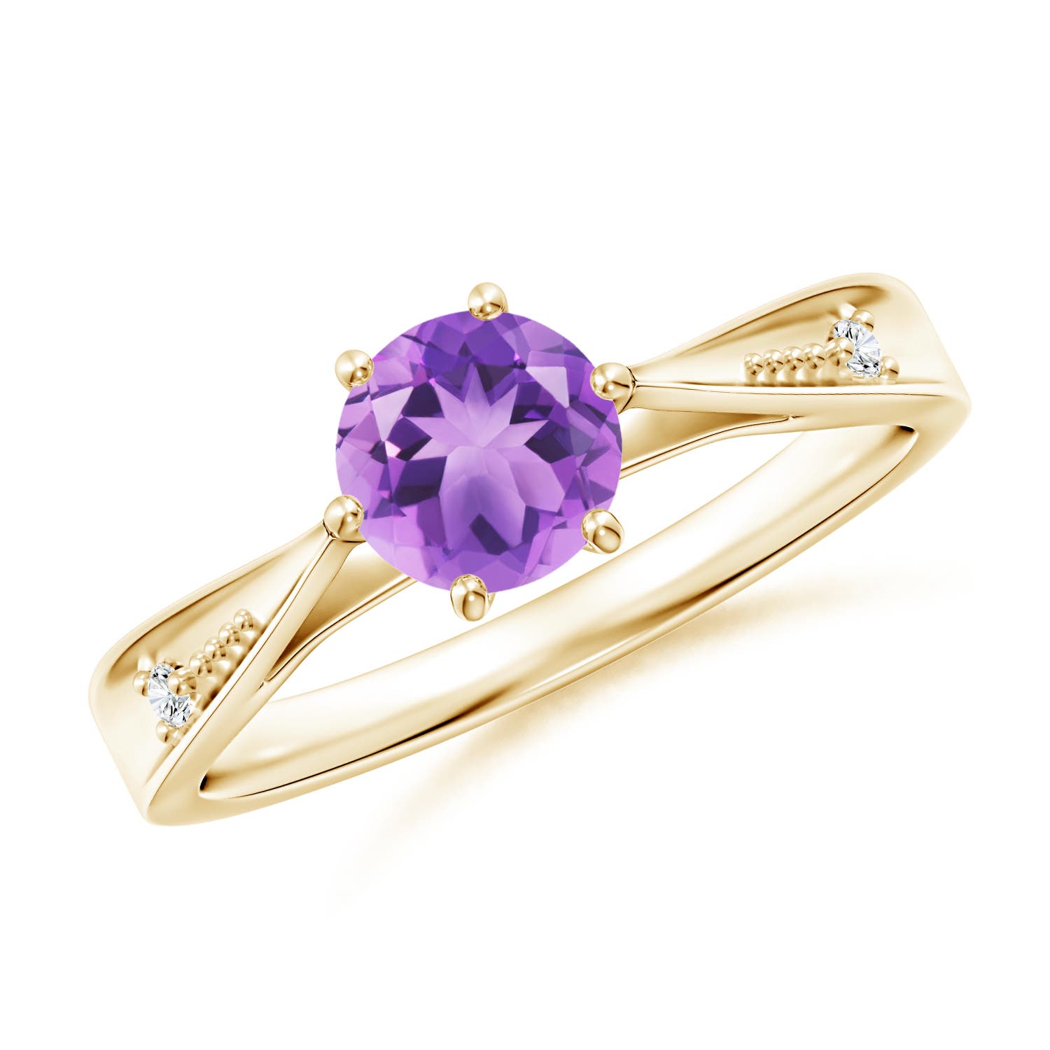 A - Amethyst / 0.82 CT / 14 KT Yellow Gold