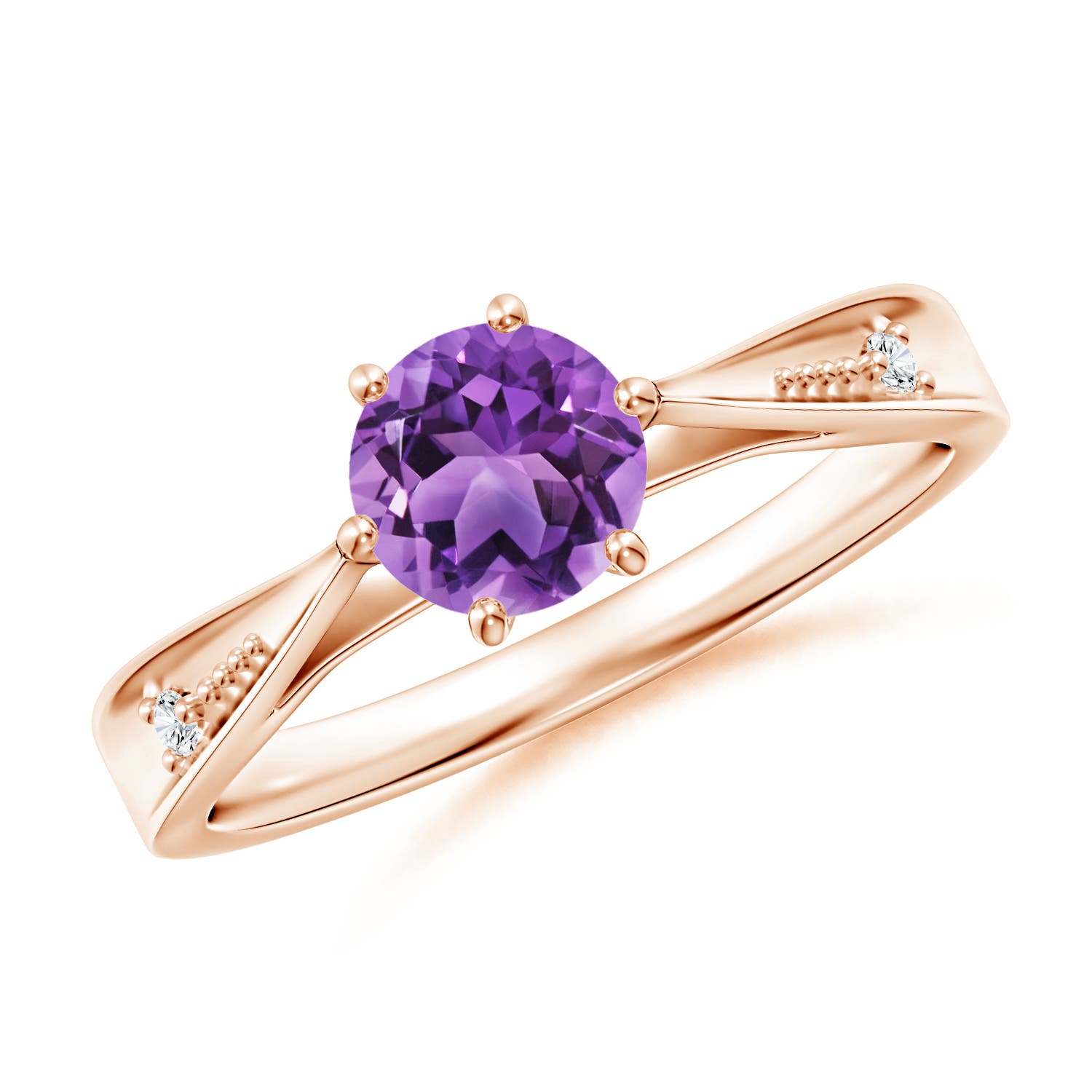 AA - Amethyst / 0.82 CT / 14 KT Rose Gold