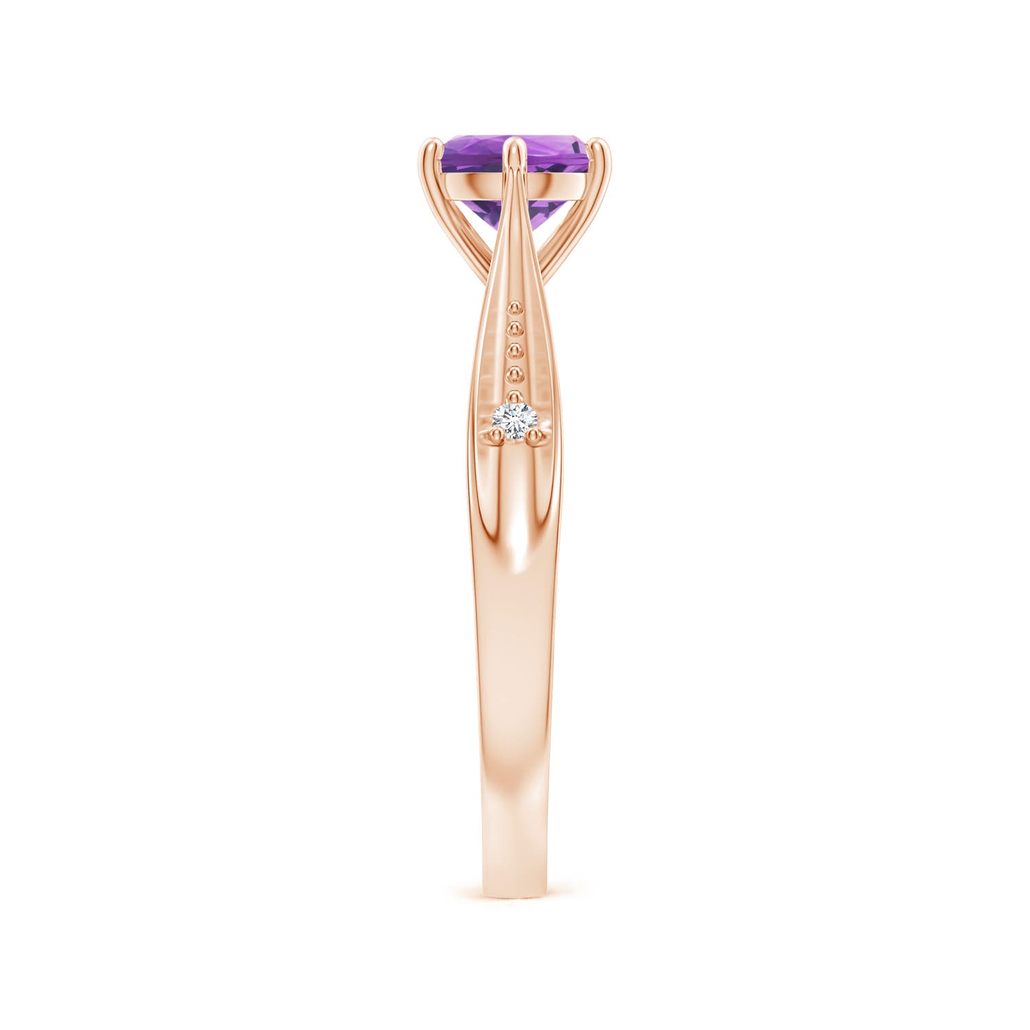 AA - Amethyst / 0.82 CT / 14 KT Rose Gold