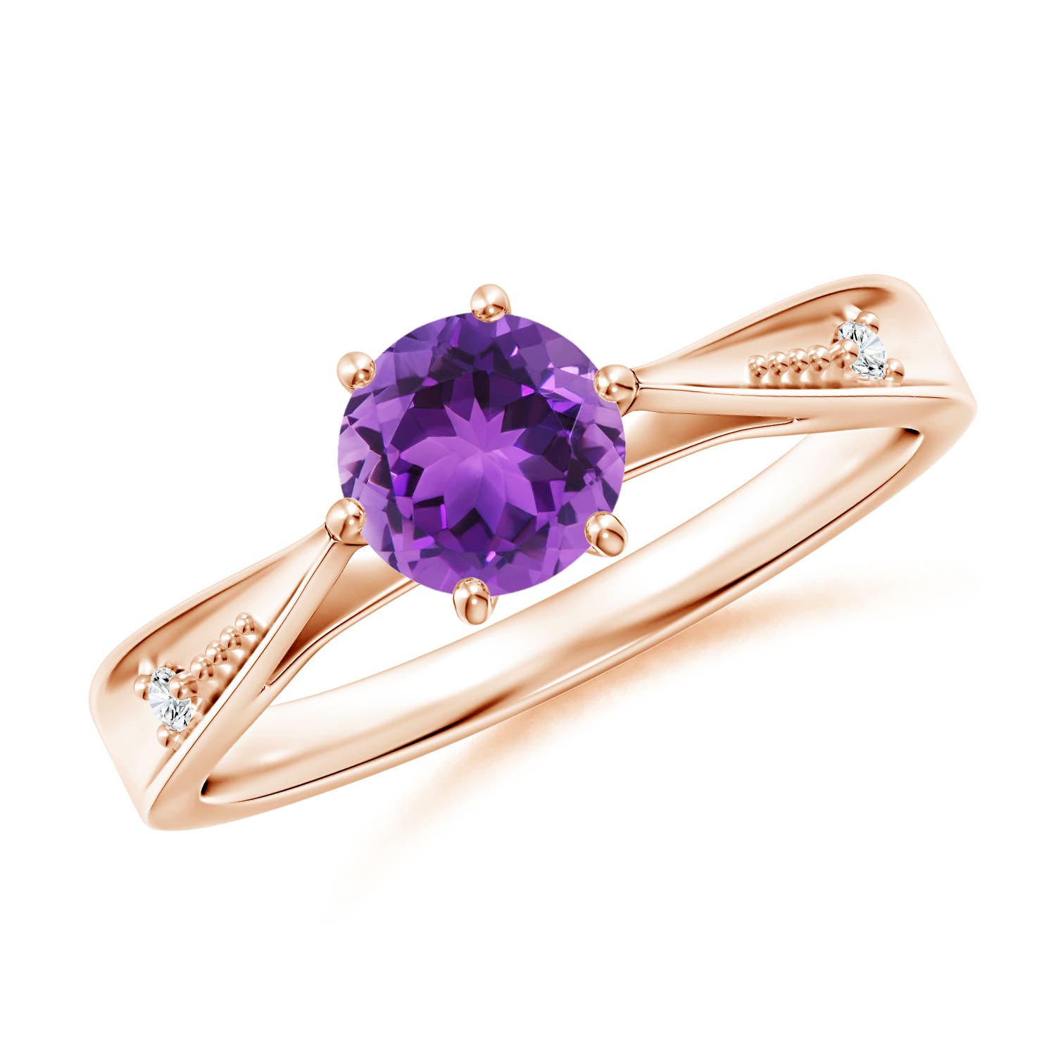 AAA - Amethyst / 0.82 CT / 14 KT Rose Gold