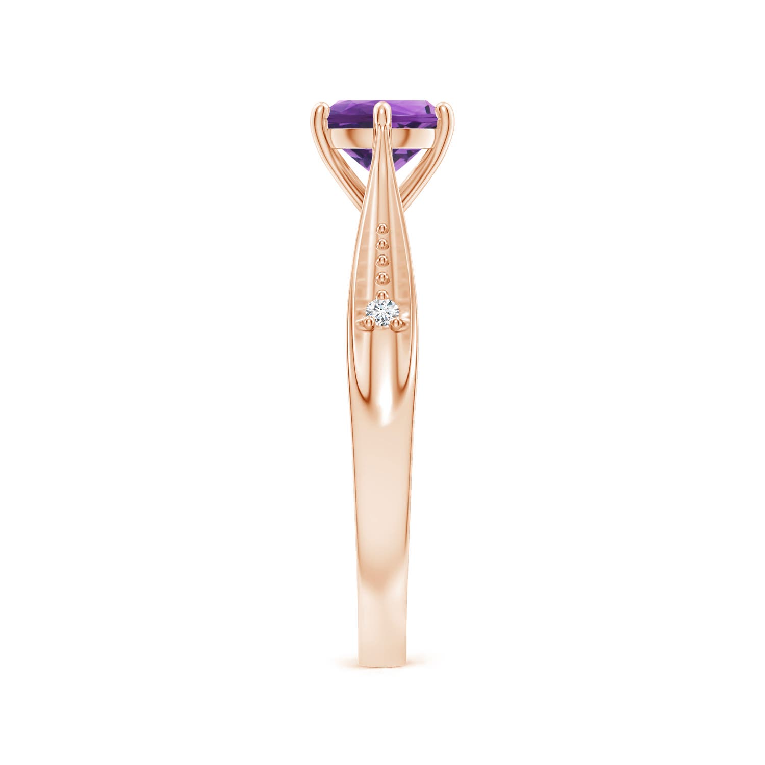 AAA - Amethyst / 0.82 CT / 14 KT Rose Gold