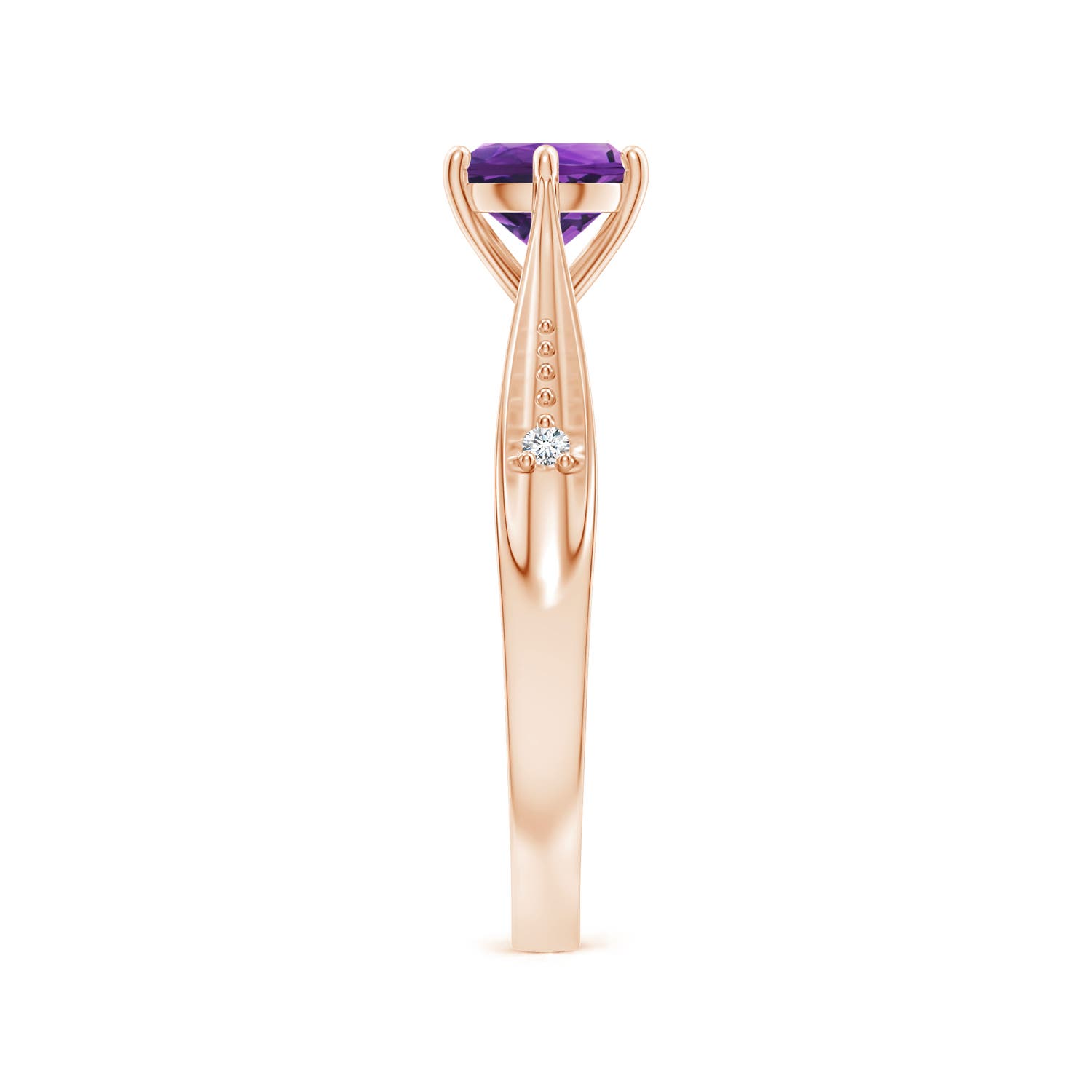 AAAA - Amethyst / 0.82 CT / 14 KT Rose Gold