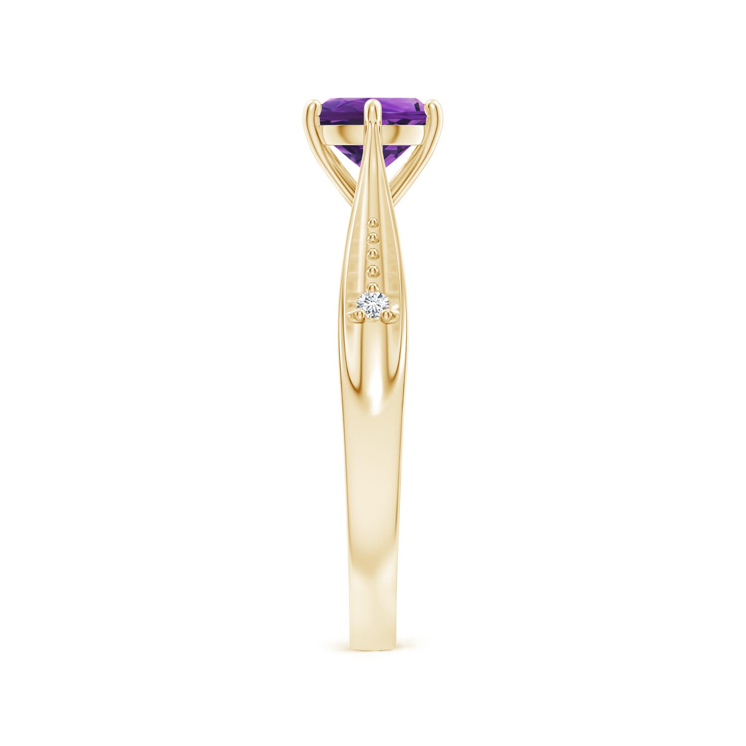 AAAA - Amethyst / 0.82 CT / 14 KT Yellow Gold