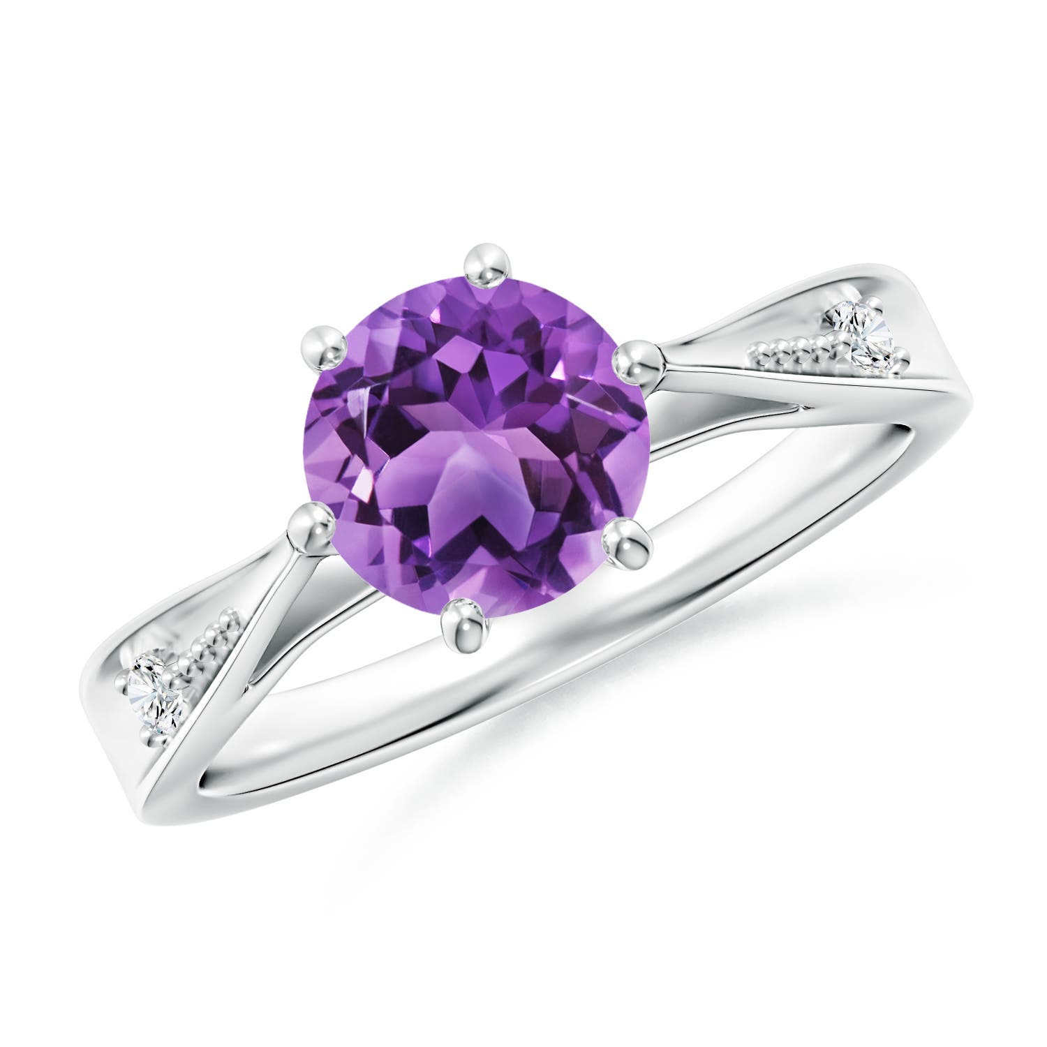 AA - Amethyst / 1.18 CT / 14 KT White Gold