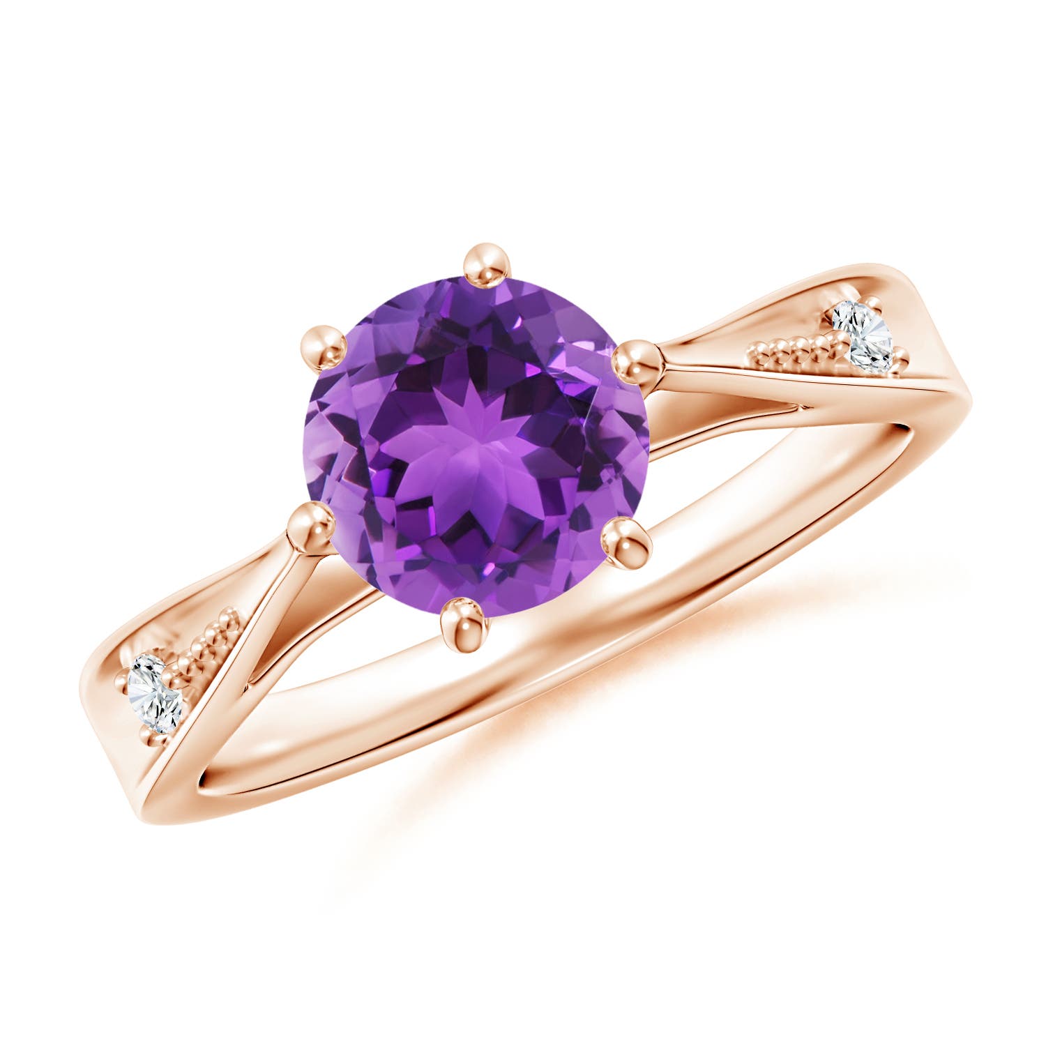 AAA - Amethyst / 1.18 CT / 14 KT Rose Gold