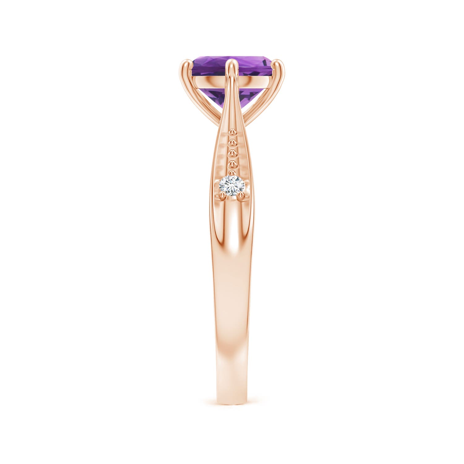 AAA - Amethyst / 1.18 CT / 14 KT Rose Gold