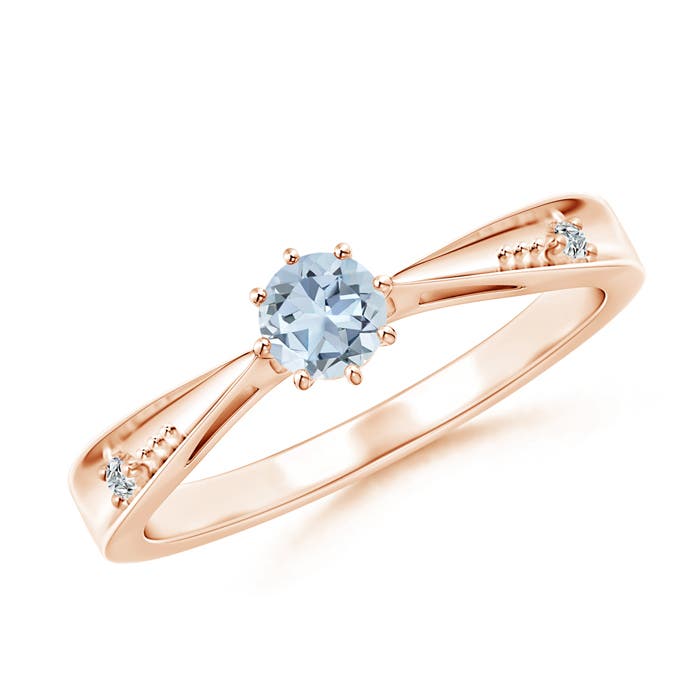 A - Aquamarine / 0.21 CT / 14 KT Rose Gold