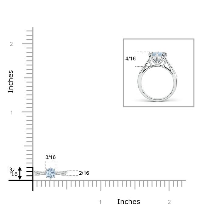 A - Aquamarine / 0.21 CT / 14 KT White Gold