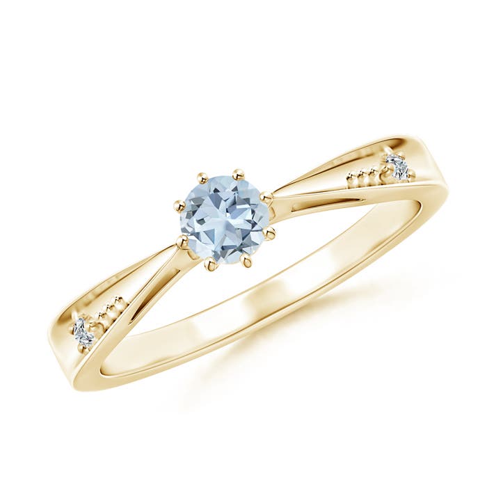 A - Aquamarine / 0.21 CT / 14 KT Yellow Gold