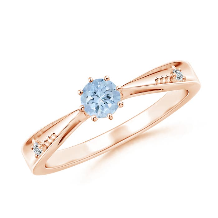 AA - Aquamarine / 0.21 CT / 14 KT Rose Gold