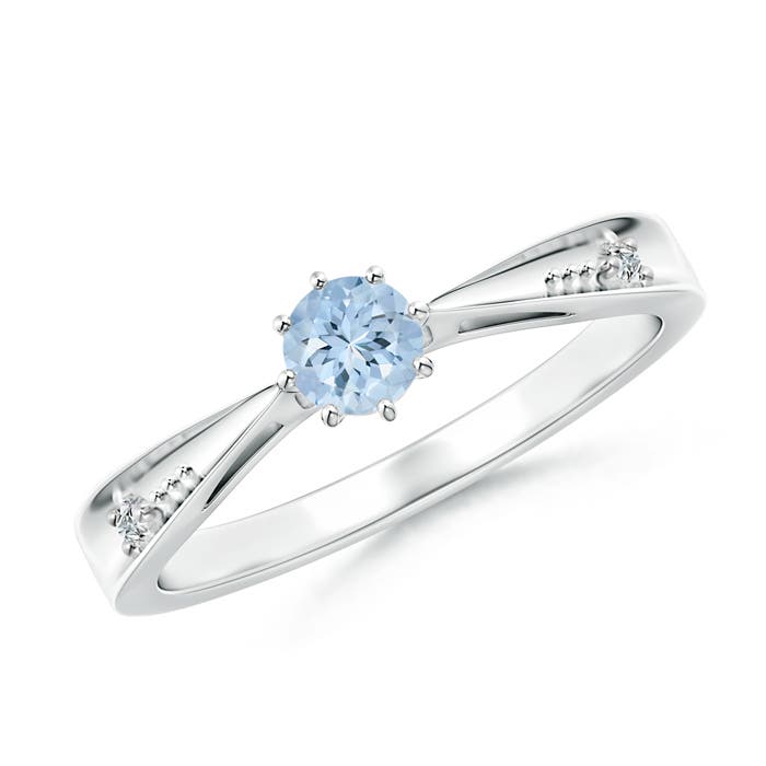 AA - Aquamarine / 0.21 CT / 14 KT White Gold