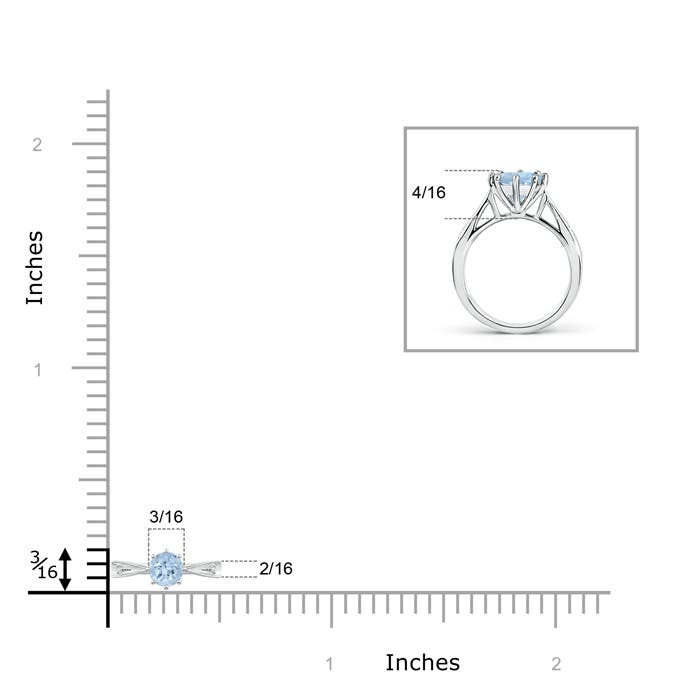 AA - Aquamarine / 0.21 CT / 14 KT White Gold