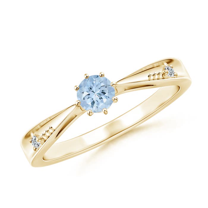 AA - Aquamarine / 0.21 CT / 14 KT Yellow Gold