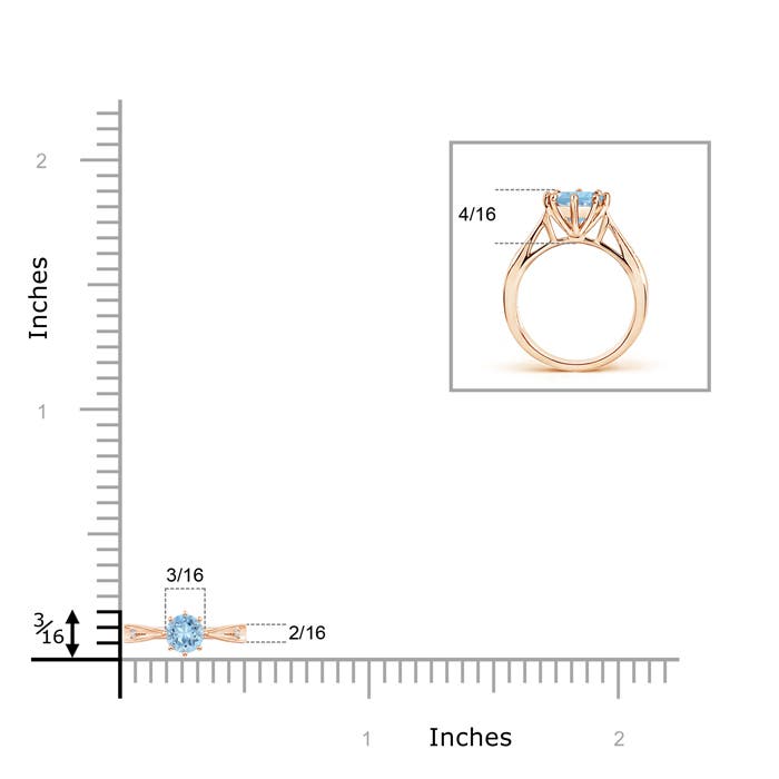 AAA - Aquamarine / 0.21 CT / 14 KT Rose Gold