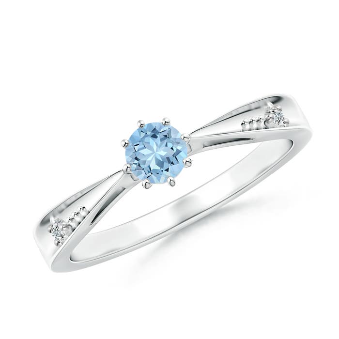 AAA - Aquamarine / 0.21 CT / 14 KT White Gold