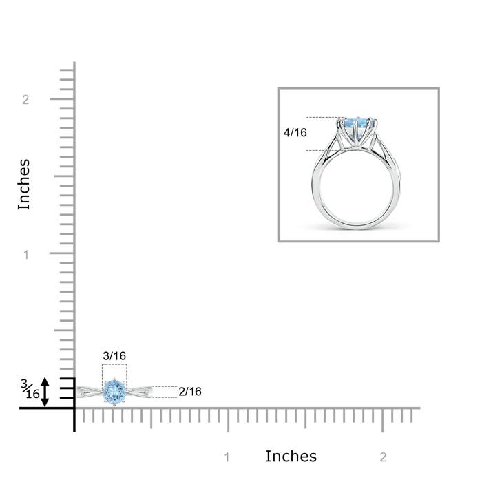 AAA - Aquamarine / 0.21 CT / 14 KT White Gold