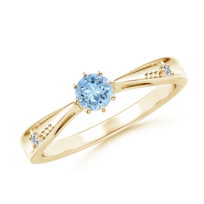 AAA - Aquamarine / 0.21 CT / 14 KT Yellow Gold