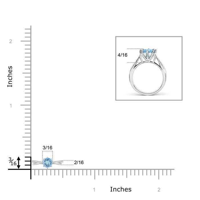 AAAA - Aquamarine / 0.21 CT / 14 KT White Gold