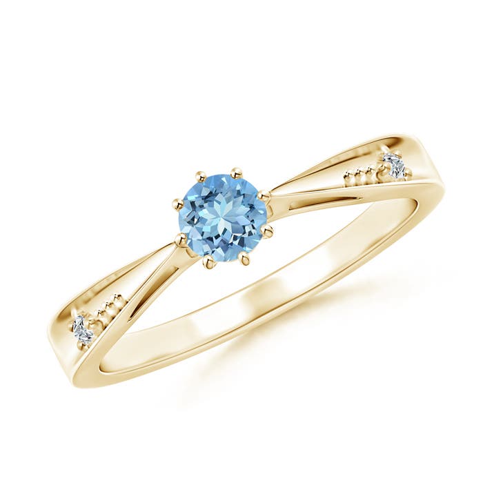 AAAA - Aquamarine / 0.21 CT / 14 KT Yellow Gold