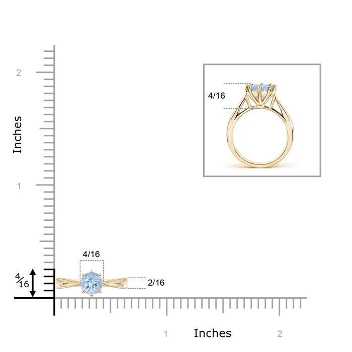 AA - Aquamarine / 0.42 CT / 14 KT Yellow Gold