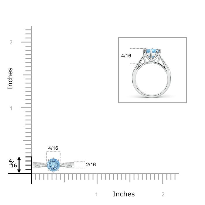 AAAA - Aquamarine / 0.42 CT / 14 KT White Gold