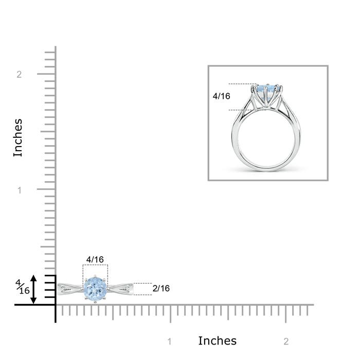 AA - Aquamarine / 0.74 CT / 14 KT White Gold