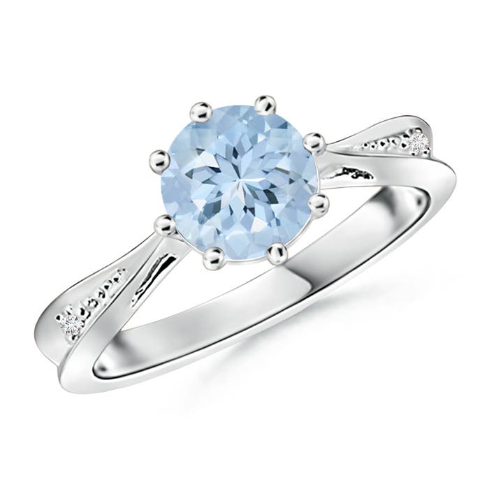 AA - Aquamarine / 1.15 CT / 14 KT White Gold