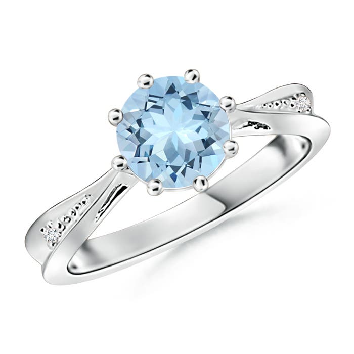 AAA - Aquamarine / 1.15 CT / 14 KT White Gold