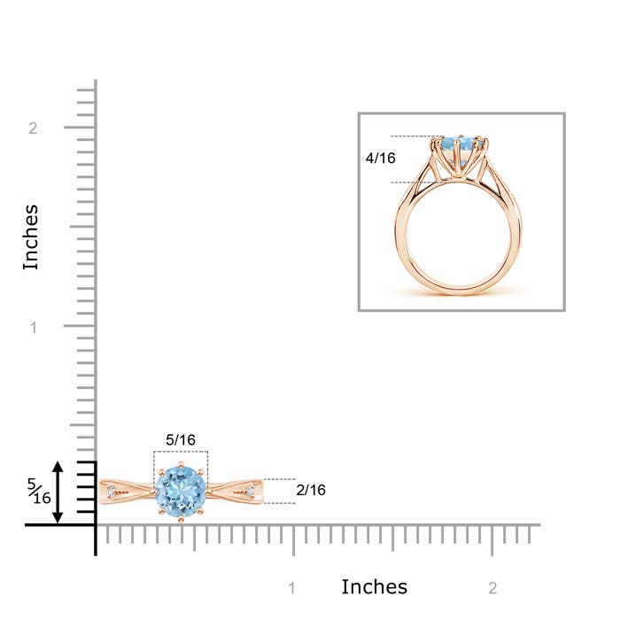 AAAA - Aquamarine / 1.15 CT / 14 KT Rose Gold