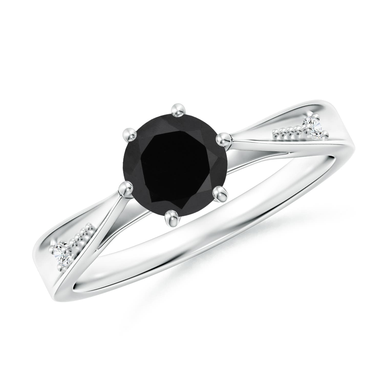 AAA - Black Onyx / 0.72 CT / 14 KT White Gold