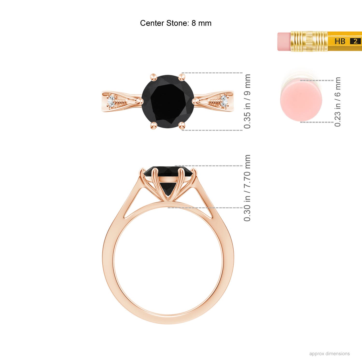 AAA - Black Onyx / 2.29 CT / 14 KT Rose Gold