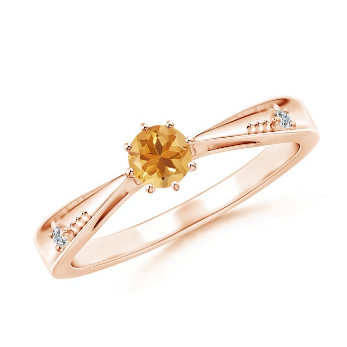 A - Citrine / 0.24 CT / 14 KT Rose Gold