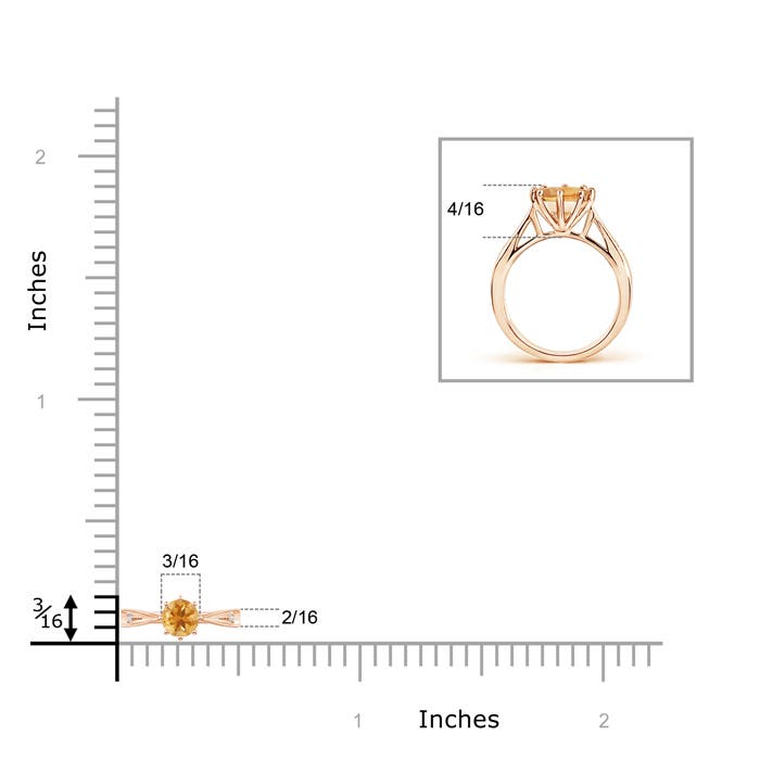 A - Citrine / 0.24 CT / 14 KT Rose Gold