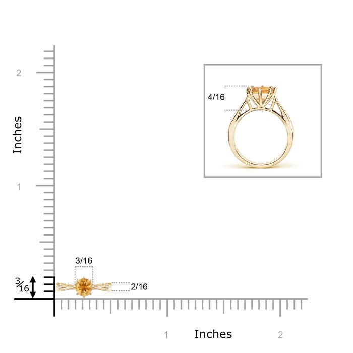 A - Citrine / 0.24 CT / 14 KT Yellow Gold