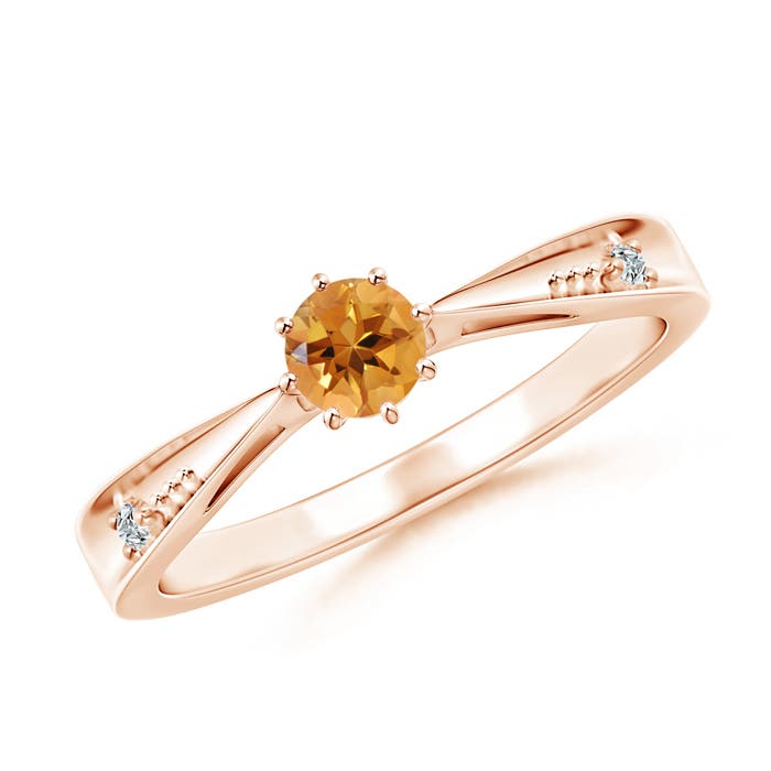 AA - Citrine / 0.24 CT / 14 KT Rose Gold